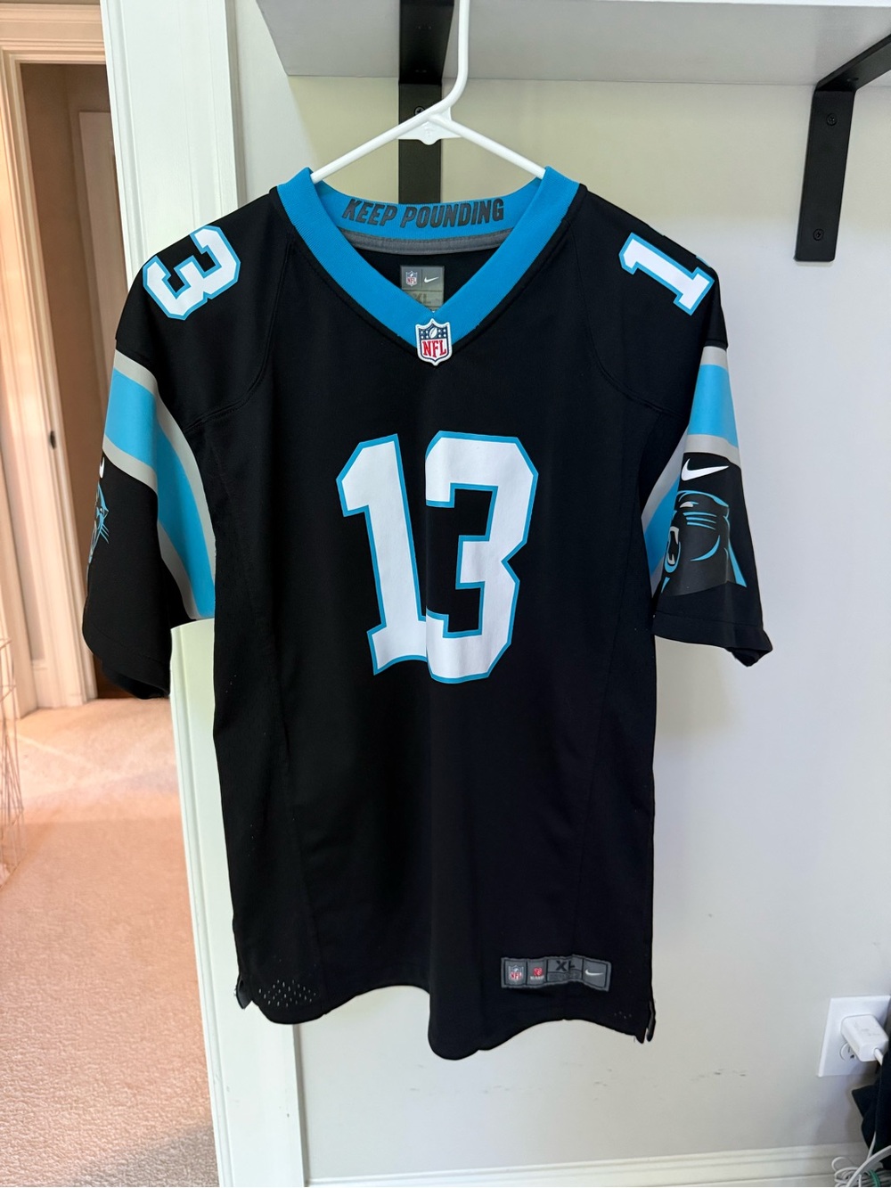 NFL Nike Black and Teal On-Field Jersey (XL)